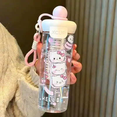 新款浮球塑料杯高颜值大容量夏天便携吸管杯女生可爱卡通礼品杯子 - 13