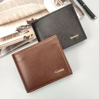 Men's Horizontal Short Wallet with Multiple Card Slots