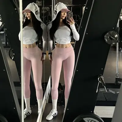 DF运动九分裤显臀翘臀无缝高腰弹力蜜桃臀健身长裤瑜伽裤女