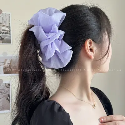 Lace seersucker hair clip shark clip extra large hair clip holder woman back hair clip 2023 new style