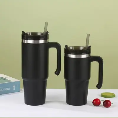 Autothermobecher, 20oz und 30oz, 304 Edelstahl, mit Griff und Strohhalm - 8