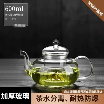 High Borosilicate Glass Teapot Set, Open Flame Safe, With Filter - 7