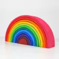 Wooden Rainbow Stacking Block Toy, Color Recognition, Ages 3-10 - 13