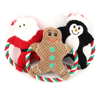 Peluş Sesli Noel Temalı Köpek Oyuncağı - 2