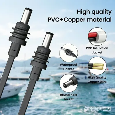 DC-DC güç kablosu, IP67 su geçirmez, 20AWG, açık mekan uzatma kablosu - 2