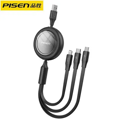 Pinsheng 3-in-1 çekimiş şarj kablosu, 2-in-1 araç tutuşu