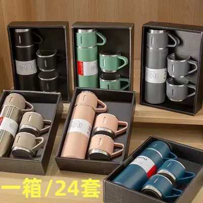Stainless steel thermos cup set with one cup and three lids - 7