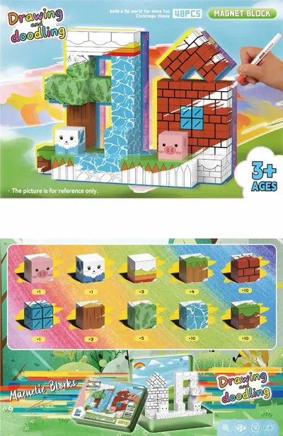 Large Particle Magnetic Building Blocks, Early Learning Toy for Kids - 9