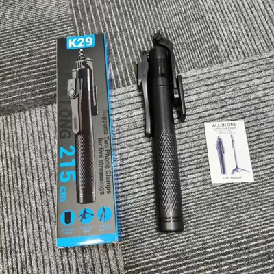 Bluetooth-Selfie-Stab K29, 2,15 m, mit Bodenstativ und Handstabilisator
