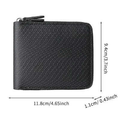 Men's Short Wallet with Multiple Card Slots and Coin Pocket - 6