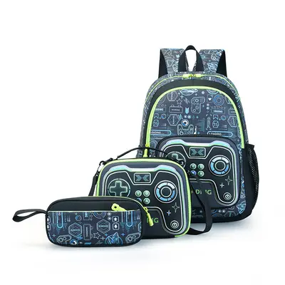 Schüler-Rucksackset aus drei Teilen mit isolierter, wasserdichter Lunchbox - 8