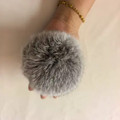 Rabbit Fur Ball Cat Toy, Real Fur, Chew-Resistant - 4