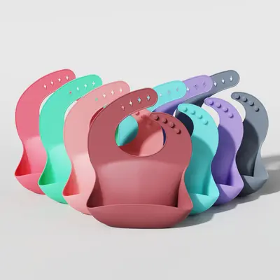 Children's silicone bib baby 3D feeding bib baby waterproof washable bib ultra soft drool bib saliva towel feeding bib