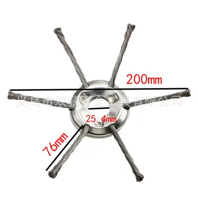 Wire Brush Trimmer Head for Electric Brush Cutter, 3/6 Tooth, Large Hole