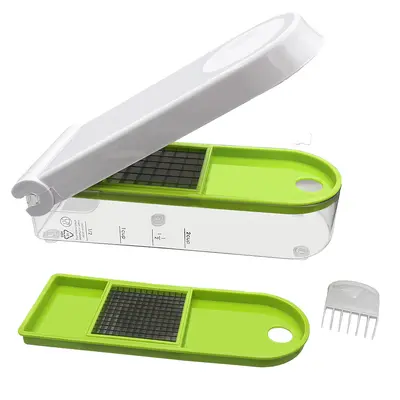 Multifunctional vegetable chopper, manual press-type for potatoes and onions