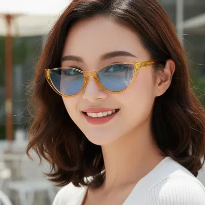 Cat-Eye-Halbrahmen-Partysonnenbrille mit UV-Schutz - 4