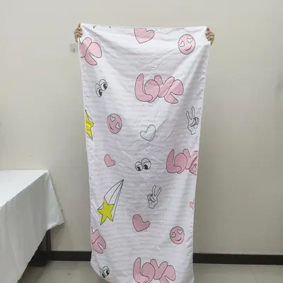 Çift taraflı kadife banyo havlusu, kendi tasarımınızla özel olarak üretilmiş, düz renk, üst düzey fitness emici hızlı kuruyan mikrofiber baskılı yüzme plaj havlusu. - 9