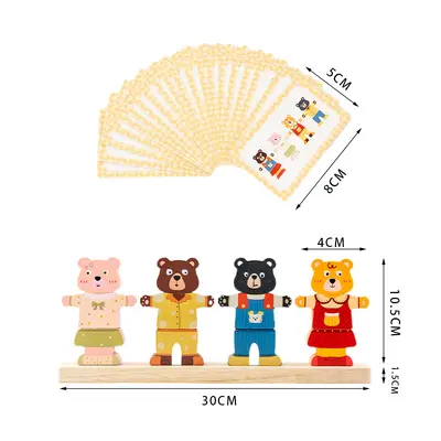 Holz-Bär Anziehspiel Perlenkette Lernspielzeug - 5