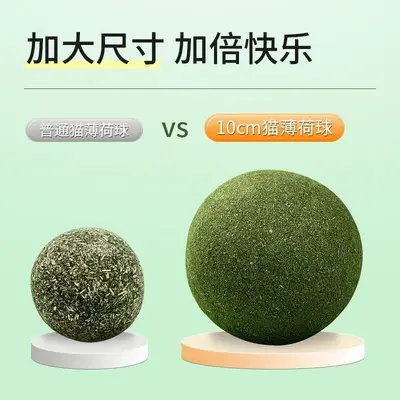 Catnip Ball 10 cm Cat Toy, Chew Teething Cat Grass Ball - 5