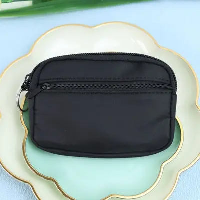 Waterproof Nylon Mini Coin Purse, Hanging Two-Layer Card Holder - 7