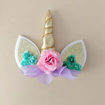 Unicorn Pasta Kek Süsü, Karikatür Hayvan Temalı Doğum Günü Parti Dekorasyonu - 7