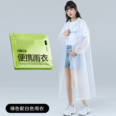 EVA disposable raincoat thickened open long full body waterproof rain poncho for children and adults walking portable - 12