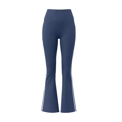 Kadın yüksek bel mikro flare yoga pantolonu, yan çift şeritli, karın sıkılaştırıcı, yüksek - 5