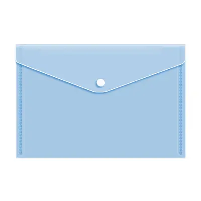 A4 Transparent Plastic File Bag, Snap Button, Large Capacity, Thick
