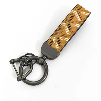 Personalized Leather Keychain, Plaid Pattern, Creative Pendant - 10