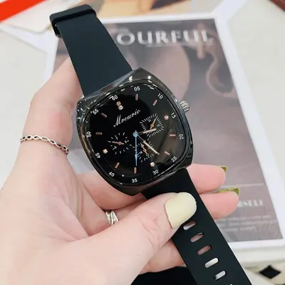 Beliebte Exportware Mode Fass Silikon Armband Drei-Augen Blauzeiger Herrenarmbanduhr Quarz Herrenuhren Fabrik Lagerbestand Großhandel