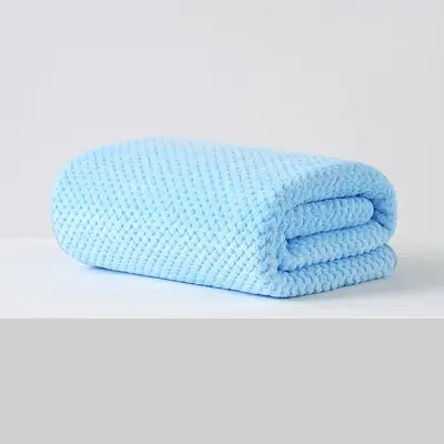 Sınır ötesi plaj havlusu mercan polar büyük banyo havlusu havlu seti eğik dokunmuş ananas desenli sarılı havlu saf renk havlu toptan logo - 9