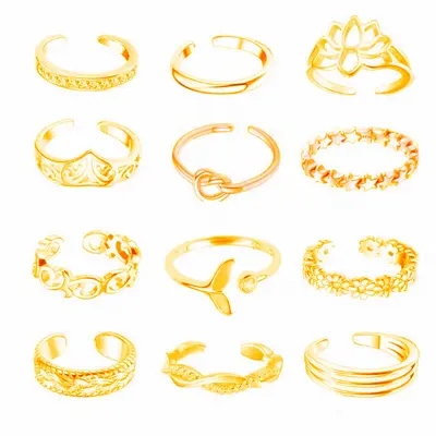 Amazon's best-selling foot ring, fashionable micro-plated diamond lotus knot women's open toe ring, shared foot ring
