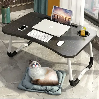 Klappbarer Laptoptisch fürs Bett, kleiner Faulenzer-Tisch für Schlafzimmer und Wohnheim