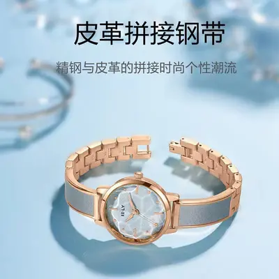 爆款拼接钢带女士手表女款式学生党高颜值广州腕表时尚精致石英表