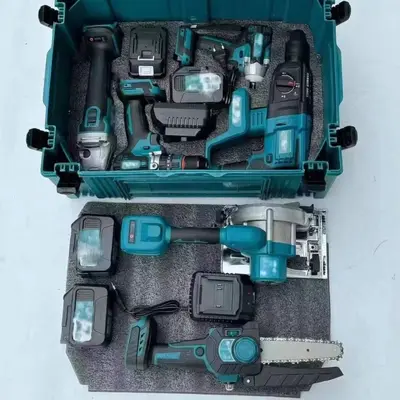 Fırçasız lityum pilli şarjlı matkap, vidalama, açı taşlayıcı 4 parçalı set - 6
