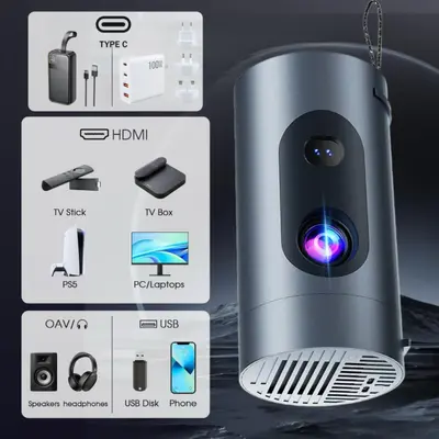 Grenzüberschreitender Q8 Outdoor-Projektor, tragbarer Mini-Beamer für Zuhause, Full HD 1080p, tragbar, Heimkino und Business-Projektor