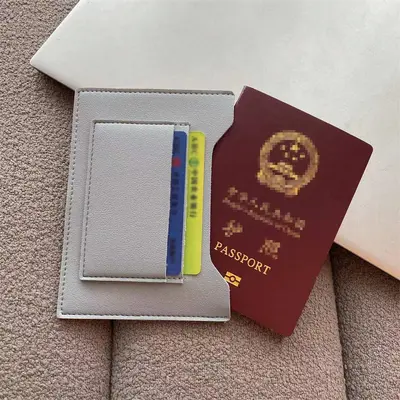Korean-style travel passport holder, PU leather, multiple card slots - 9