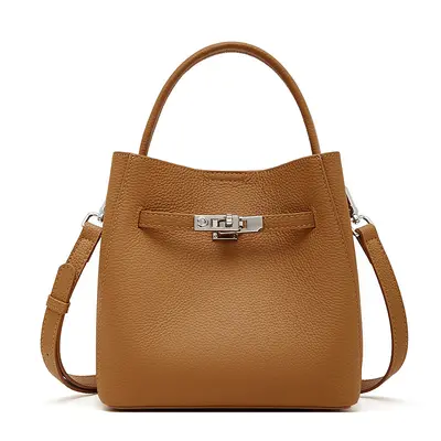 Damen-Eimertasche aus Vollrindleder, Modell 2026, Schultertasche - 8
