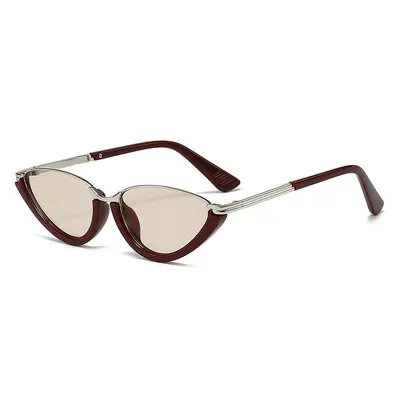 Retro Cat-Eye Half-Frame Sunglasses for Women, Y2K Style - 9