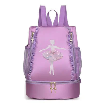 Girls' Latin Ballet Dance Backpack with Shoulder Strap, Printable Princess Design - 7
