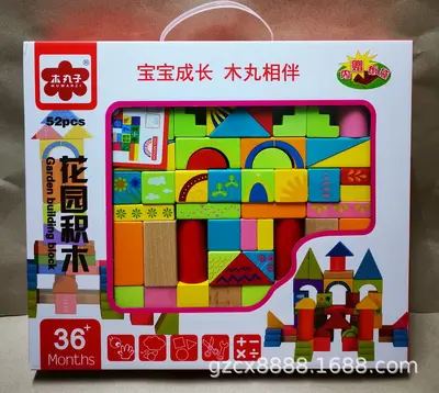 Wooden building blocks set 4 types - 33, 52, 100 pieces - 6