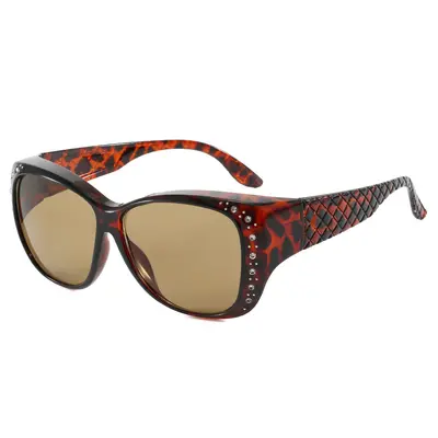 Retro Rhinestone Sunglasses for Women, Large Frame Set - 10