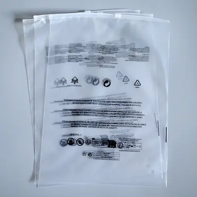 CPE fermuarlı çanta uyarı mesajlı plastik giyim ambalaj poşeti iç çamaşırı sütyen külot kendinden yapışkanlı EVA buzlu. - 10