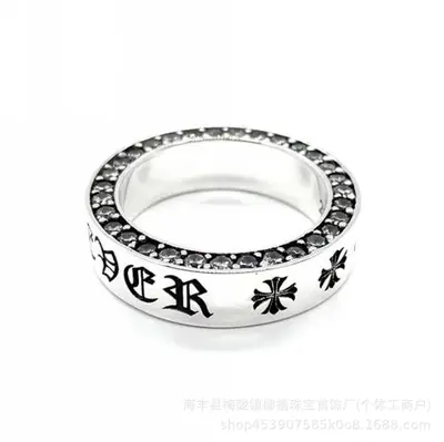 S925 Silver Cross Ring, Classic, Unisex, Vintage Style - 9