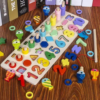 Dinosaur Wooden Logic Puzzle, Early Education Building Blocks for Ages 1-2 - 7