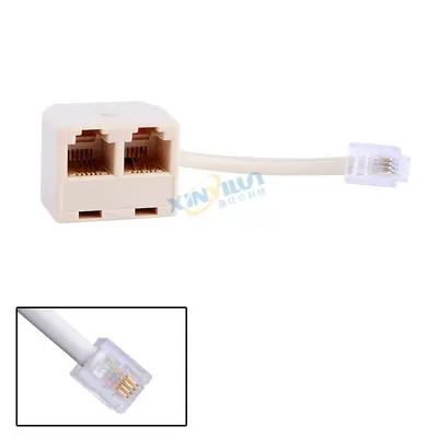 RJ11 Telephone Splitter with Wired Horn Splitter, Male to Female Adapter