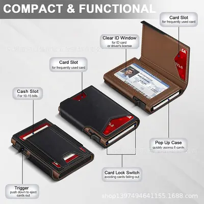 Men's Vintage Wallet with RFID Blocking and Magnetic Card Holder - 6