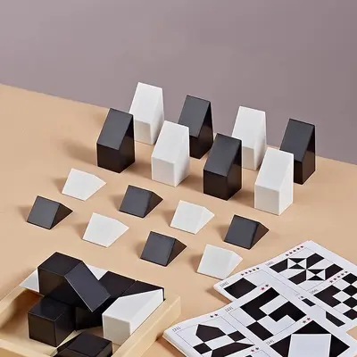 Black and White Building Block Puzzle, Educational Spatial Thinking Game - 7