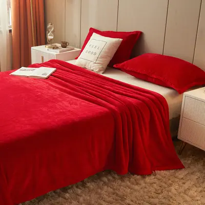 Thick Red Wedding Blanket, Dowry Gift for the Bride's Family