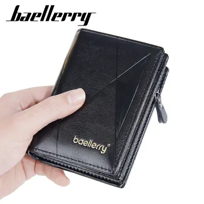 baellerry Men's Short Wallet, Zipper, Multi-Card Slots, Retro - 5